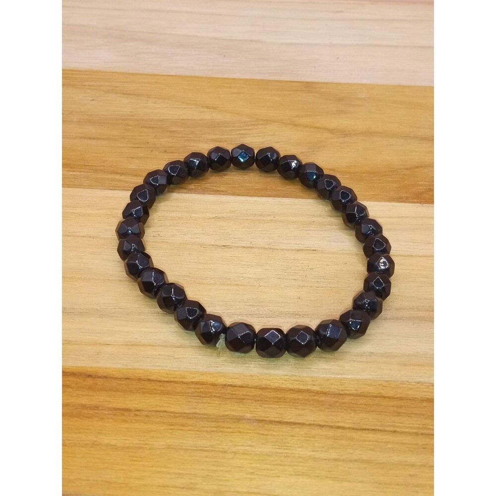 Black Faceted Crystal Bead Handmade Bracelet